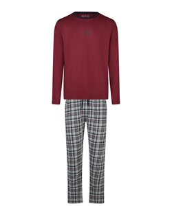 Phil & Co Men's Winter Pajama Set Long Red/Grey Checkered