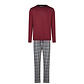 Phil & Co Phil & Co Men's Winter Pajama Set Long Red/Grey Checkered
