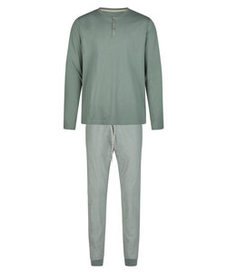 Phil & Co Men's Winter Pajama Set Long Green Striped