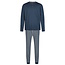 Phil & Co Phil & Co Men's Winter Pajama Set Long Dark Blue Striped