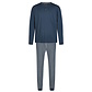 Phil & Co Phil & Co Heren Winter Pyjama Set Lang Donkerblauw Gestreept