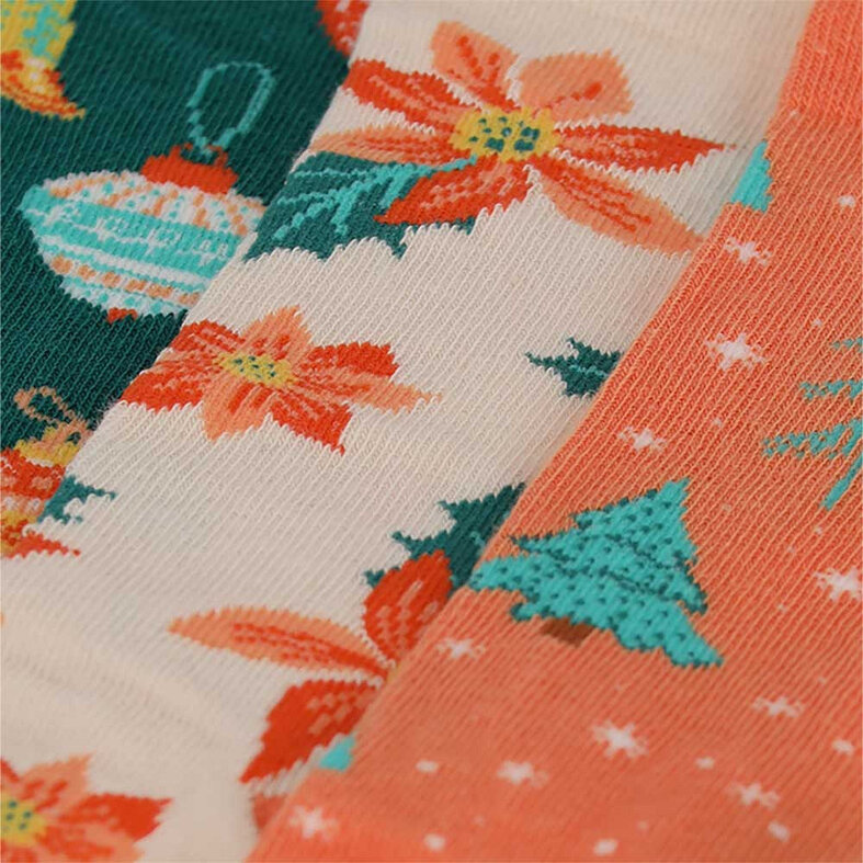 Apollo Apollo Dames Kerstsokken Giftbox 3-Pack Kerstversiering