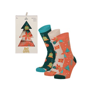 Apollo Dames Kerstsokken Giftbox 3-Pack Kerstversiering