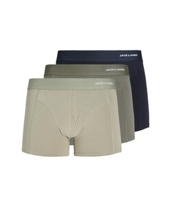 Jack & Jones Heren Boxershorts Trunks JACGABRIEL Bamboe Effen 3-Pack Grijsgroen/Donkerblauw