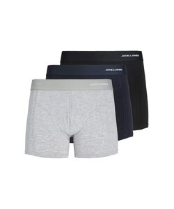 Jack & Jones Heren Boxershorts Trunks JACGABRIEL Bamboe Effen 3-Pack Grijs/Donkerblauw/Zwart