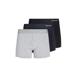 Jack & Jones Heren Boxershorts Trunks JACGABRIEL Bamboe Effen 3-Pack Grijs/Donkerblauw/Zwart