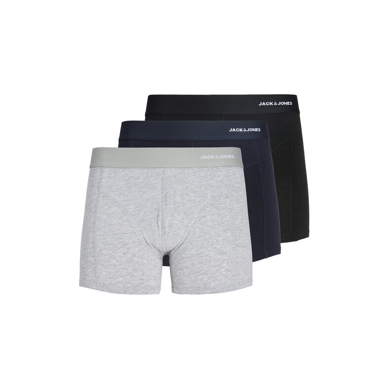 Jack & Jones Jack & Jones Heren Boxershorts Trunks JACGABRIEL Bamboe Effen 3-Pack Grijs/Donkerblauw/Zwart