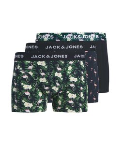 Jack & Jones Heren Boxershorts Trunks JACFLAMINGO Flamingo Print 3-Pack Multicolor