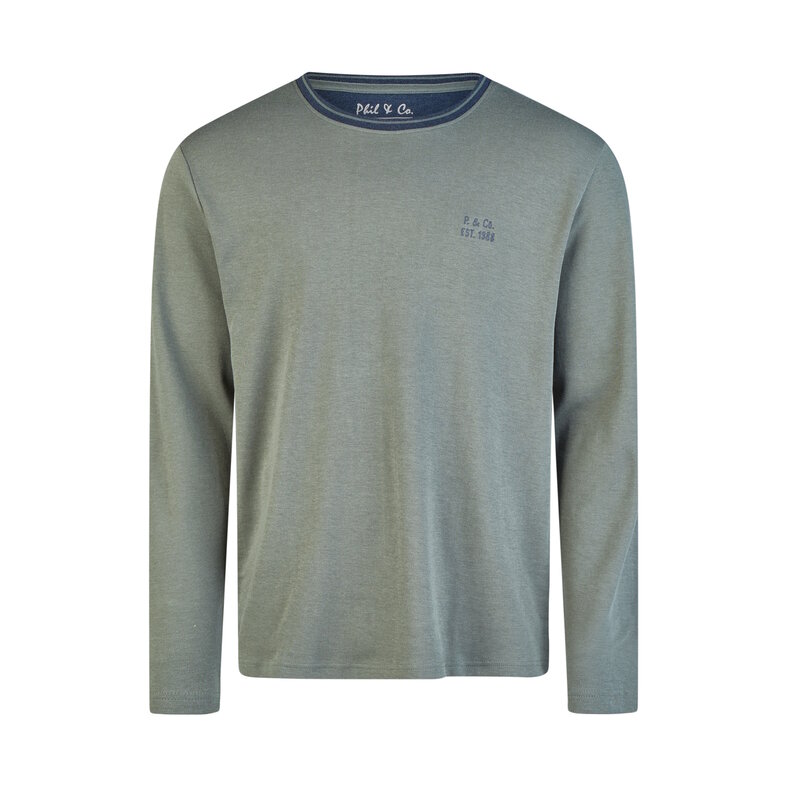 Phil & Co Phil & Co Men's Winter Pajama Set Long Interlock Green/Gray