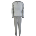 Phil & Co Phil & Co Men's Winter Pajama Set Long Interlock Gray Striped