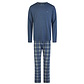 Phil & Co Phil & Co Heren Winter Pyjama Set Lang Interlock Donkerblauw Geruit
