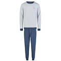Phil & Co Phil & Co Men's Winter Pajama Set Long Interlock Blue Striped