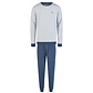 Phil & Co Phil & Co Men's Winter Pajama Set Long Interlock Blue Striped