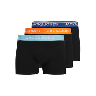 Jack & Jones Junior Jongens Boxershorts Trunks JACTHEODORE 3-Pack Effen Zwart