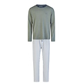 Phil & Co Phil & Co Heren Winter Pyjama Set Lang Interlock Groen/Grijs