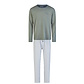 Phil & Co Phil & Co Men's Winter Pajama Set Long Interlock Green/Gray