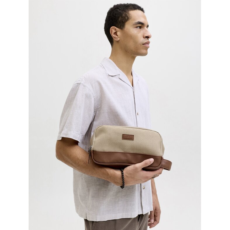 Jack & Jones Jack & Jones Men's Toiletry Bag JACPASCAL Beige/Brown