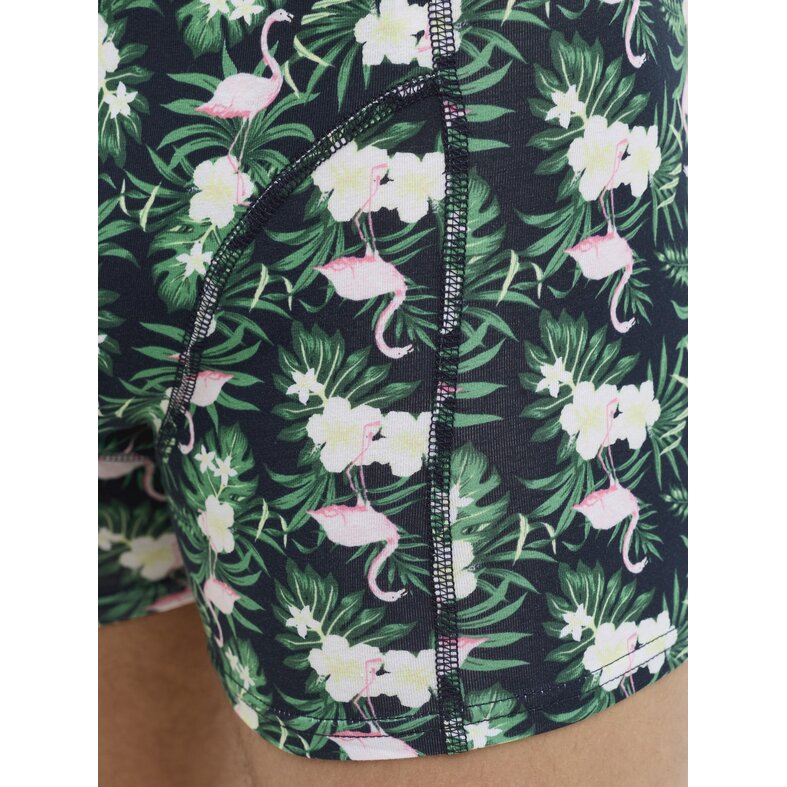 Jack & Jones Jack & Jones Heren Boxershorts Trunks JACFLAMINGO Flamingo Print 7-Pack Donkerblauw/Zwart