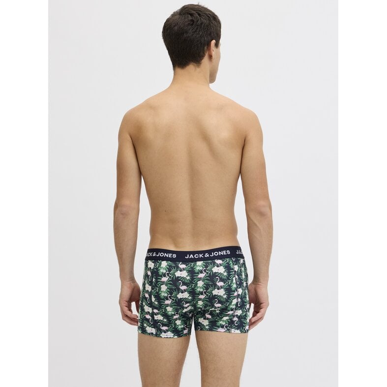 Jack & Jones Jack & Jones Heren Boxershorts Trunks JACFLAMINGO Flamingo Print 7-Pack Donkerblauw/Zwart
