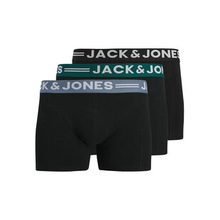 Jack & Jones Junior Boys Boxers Trunks SENSE 3-Pack Plain Black
