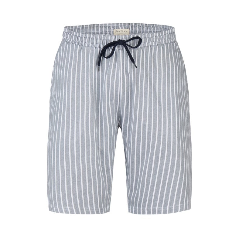 Phil & Co Phil & Co Men's Short Pyjama Pants 2-Pack Gray Striped/Dark Blue