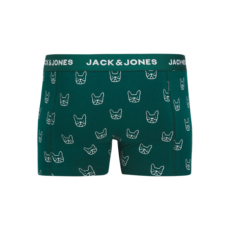 Jack & Jones Jack & Jones Heren Boxershorts Trunks JACDENIM Hond Print 3-Pack Groen/Donkerblauw