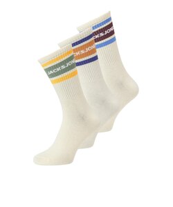 Jack & Jones Heren Sportsokken JACNICE Tennissokken 3-Pack Crémewit