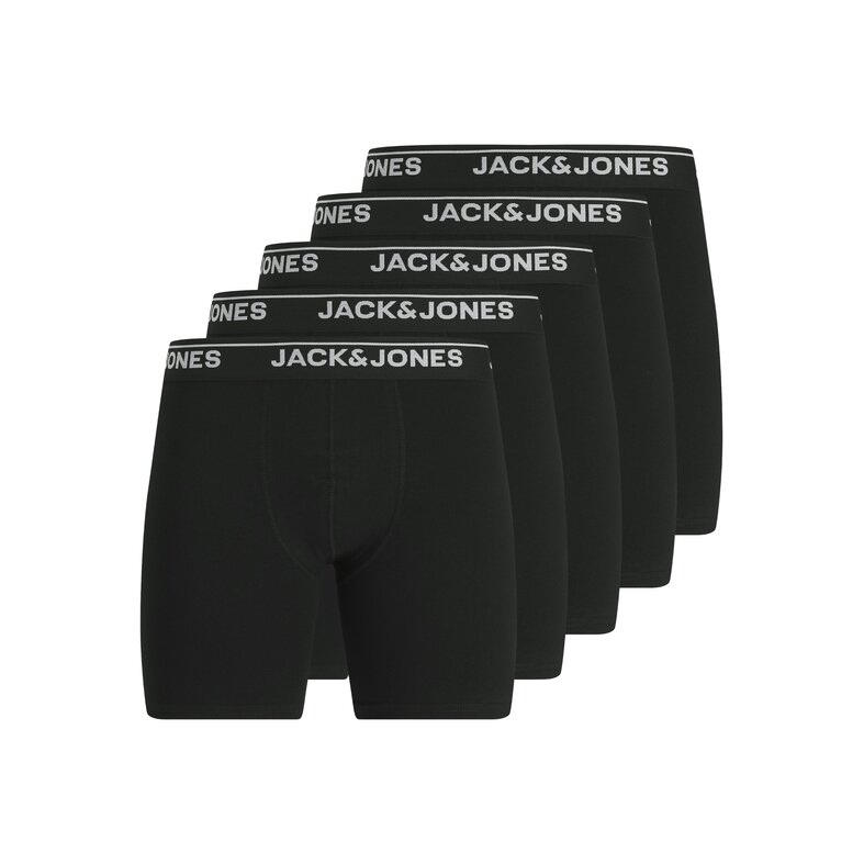 Jack & Jones Jack & Jones Heren Boxershorts Lange Pijp JACHENRY Boxer Briefs 5-Pack Effen Zwart