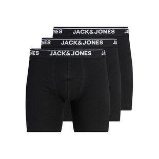 Jack & Jones Men's Boxer Shorts Long Pipe JACHENRY Boxer Briefs 3-Pack Black