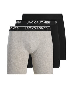Jack & Jones Heren Boxershorts Lange Pijp JACHENRY Boxer Briefs 3-Pack Grijs/Zwart
