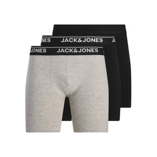 Jack & Jones Heren Boxershorts Lange Pijp JACHENRY Boxer Briefs 3-Pack Grijs/Zwart