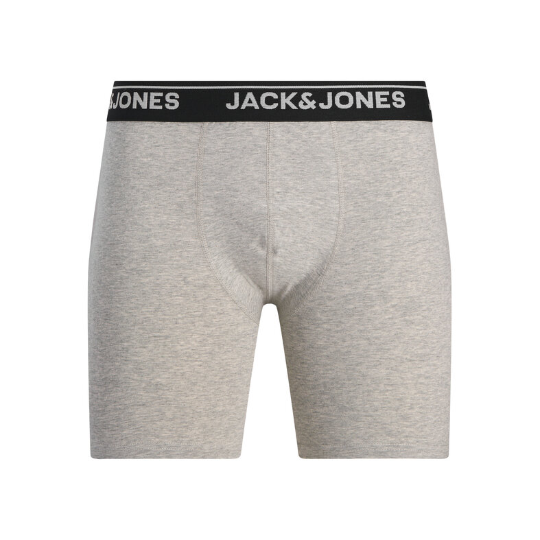 Jack & Jones Jack & Jones Heren Boxershorts Lange Pijp JACHENRY Boxer Briefs 3-Pack Grijs/Zwart