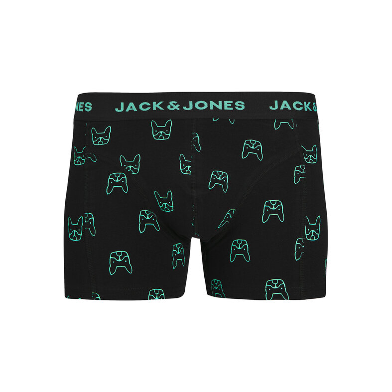 Jack & Jones Junior Jack & Jones Junior Boys Boxer Shorts Trunks JACDENIM Dog Print 3-Pack Green/Dark Blue