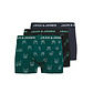 Jack & Jones Junior Jack & Jones Junior Jongens Boxershorts Trunks JACDENIM Hond Print 3-Pack Groen/Donkerblauw