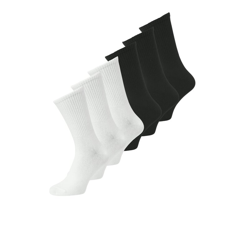Jack & Jones Junior Jack & Jones Junior Jongens Sportsokken JACNOLAN Tennissokken 6-Pack Effen Wit/Zwart