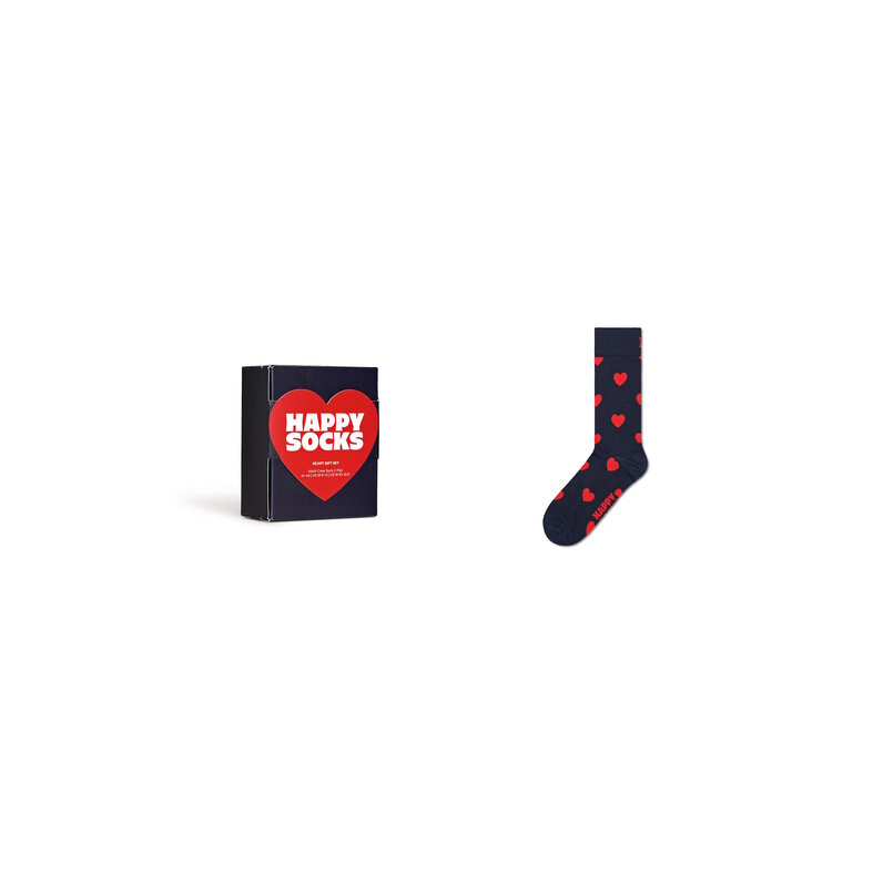 Happy Socks Happy Socks Unisex Socks Heart Print Valentine Giftbox 1-Pair Dark Blue