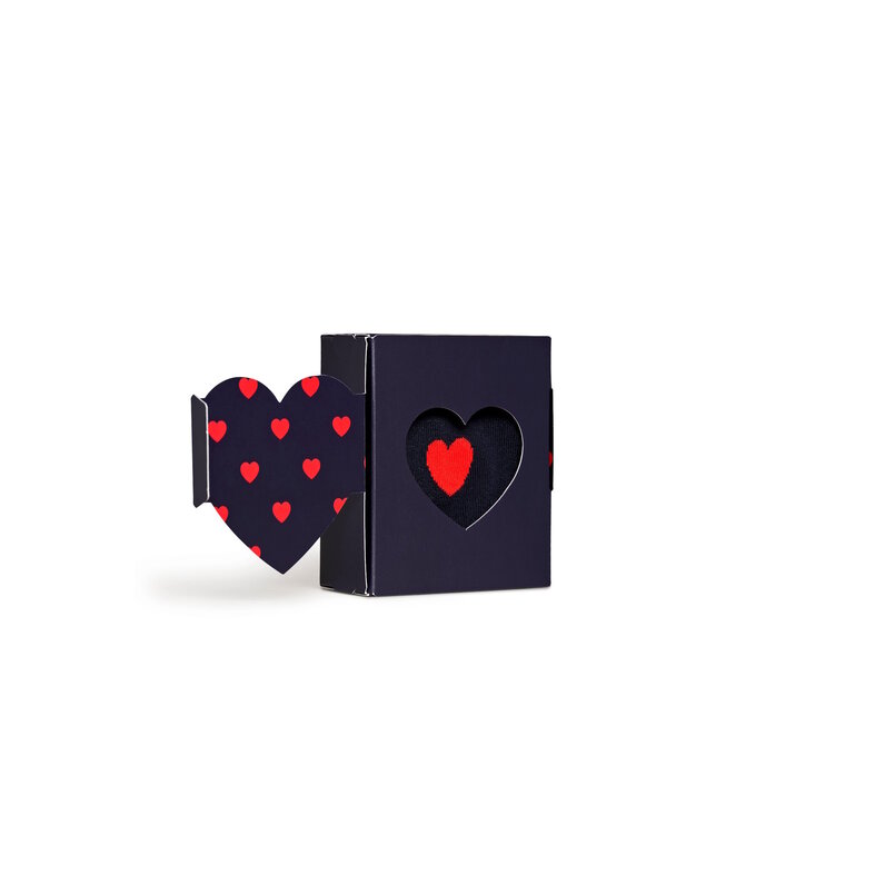 Happy Socks Happy Socks Unisex Socks Heart Print Valentine Giftbox 1-Pair Dark Blue