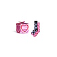 Happy Socks Happy Socks Dames Sokken Hartjes Print Valentijn Giftbox 2-Paar Roze/Zwart/Lichtblauw