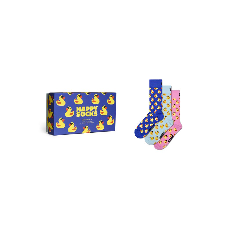 Happy Socks Happy Socks Men's Socks Rubber Rubber Rubber Rubber Ducks Print Giftbox 3-Pack Blue/Light Blue/Pink