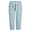 By Louise By Louise Dames Capri Pyjama Driekwart Broek V-hals Wit/Blauw Gebloemd