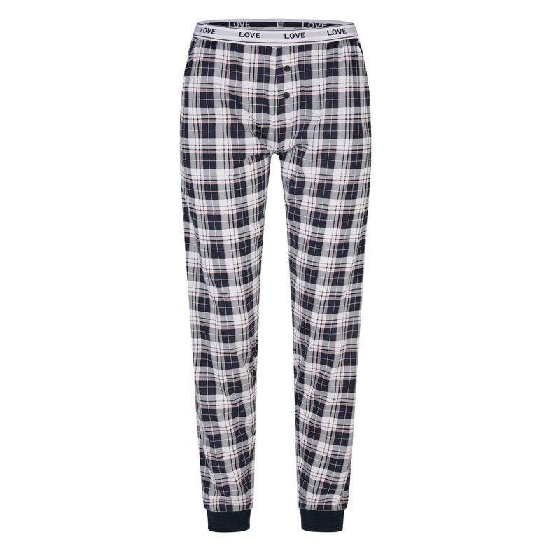 By Louise By Louise Dames Pyjama Set Lang Roze/Donkerblauw Geruit