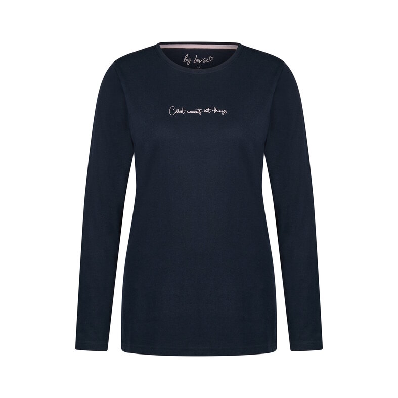 By Louise By Louise Ladies Pyjama Set Long Dark Blue Striped