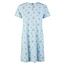 By Louise By Louise Dames Nachthemd Korte Mouw Blauw Gebloemd