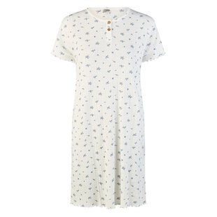 By Louise Ladies Nightshirt Short Sleeve White Floral