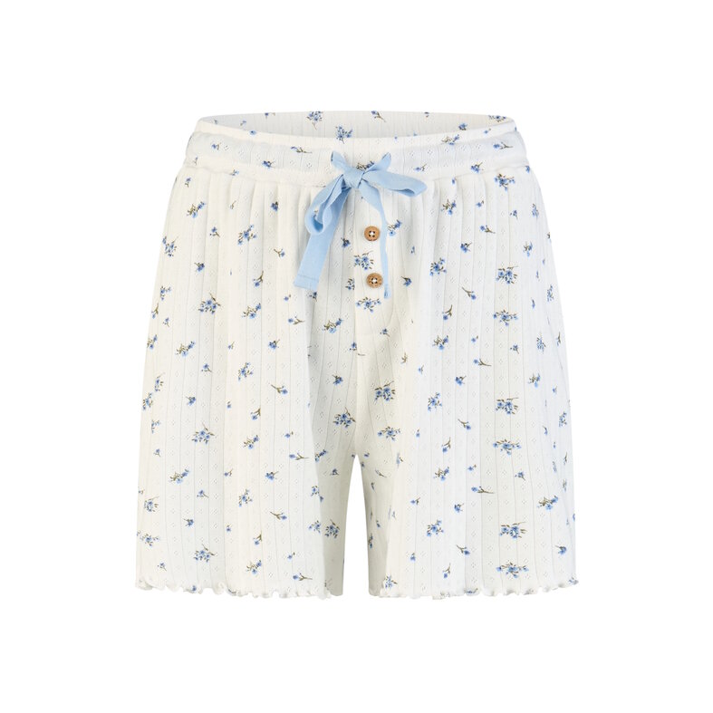 By Louise By Louise Ladies Short Pajama Set Shortama Set Light Blue/White Floral