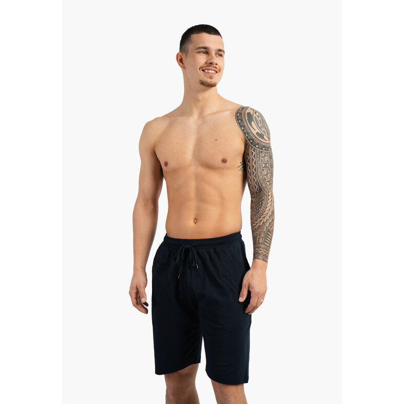 Phil & Co Phil & Co Heren Korte Pyjamabroeken 2-Pack Blauw Geruit/Donkerblauw