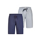 Phil & Co Phil & Co Men's Short Pyjama Pants 2-Pack Gray Striped/Dark Blue