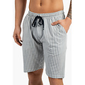 Phil & Co Phil & Co Heren Korte Pyjamabroeken 2-Pack Grijs Gestreept/Donkerblauw