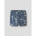 Name It Name It Jongens Korte Pyjama Set Shortama NKMNIGHTSET Wit/Blauw Palm Print