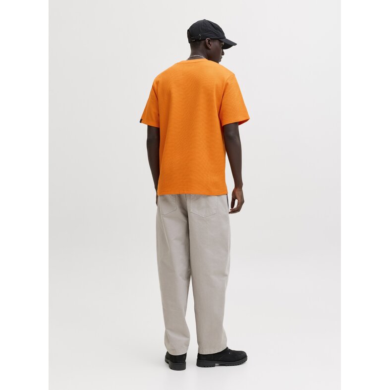 Jack & Jones Jack & Jones Men's T-shirt JJDAYTONA Round Neck Solid Orange